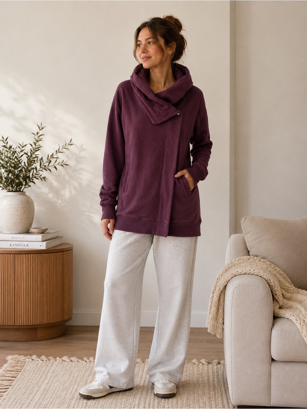 Vintage Lululemon Wrap Up Jacket Heathered Burgundy Size 8 Y2K Cozy